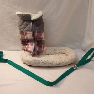 Pet Bed / Coat / Leash Set 3Pc Sz Small